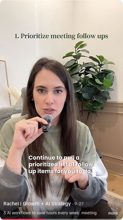 Rachel sharing three practical AI workflows